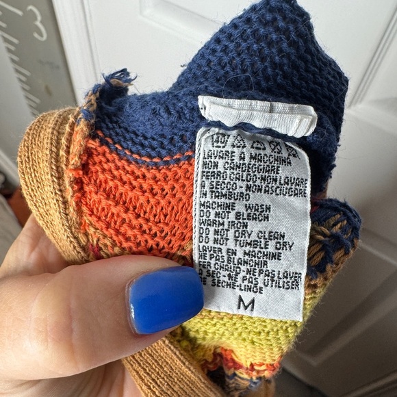 UNITED COLORS OF BENETTON  chunky colorful button front cardigan sweater M - Picture 4 of 4